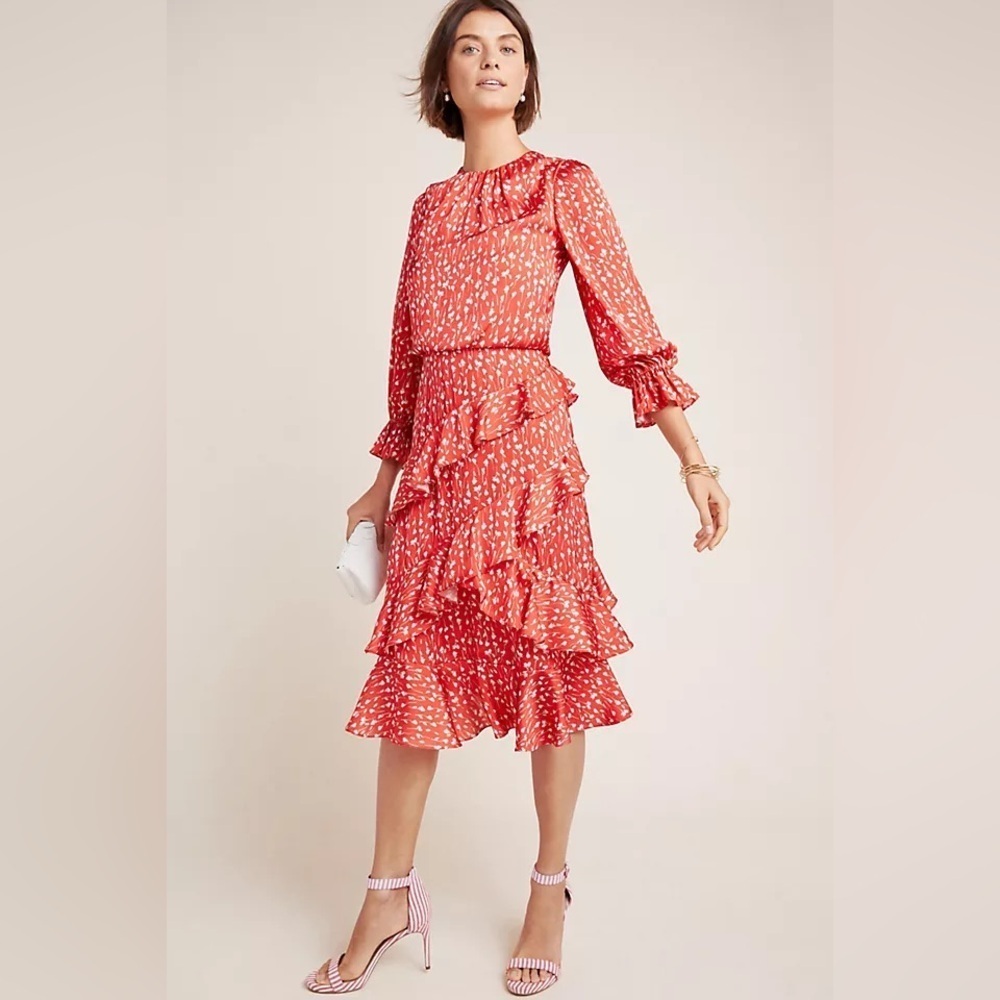 ML Monique Lhuillier Jenny Midi Dress Size 2